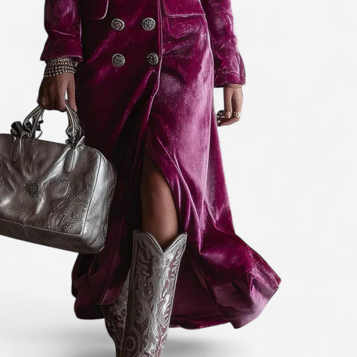 Виржини™ Платье с Перекрестным Дизайном из Бархата