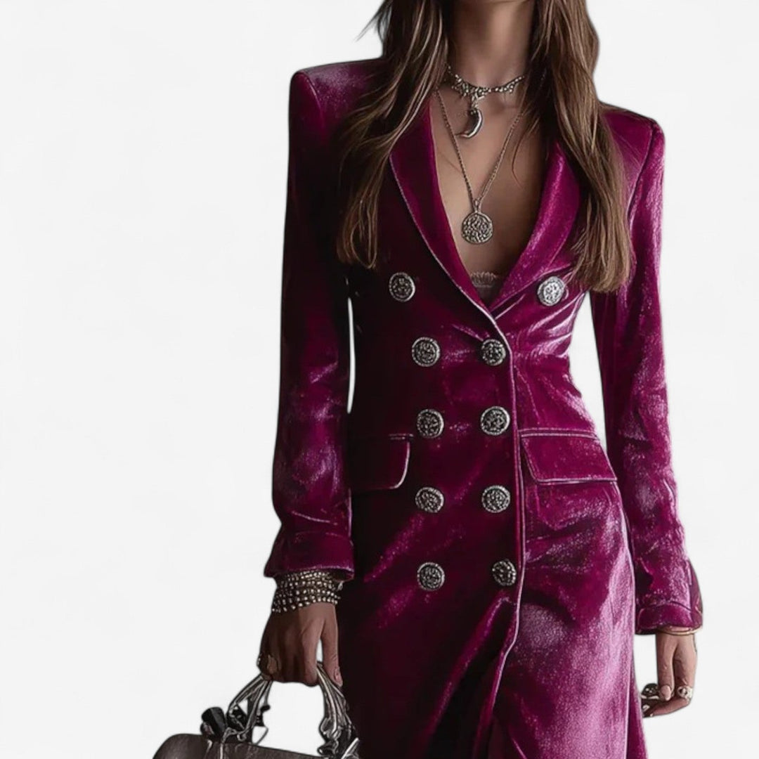 Виржини™ Платье с Перекрестным Дизайном из Бархата