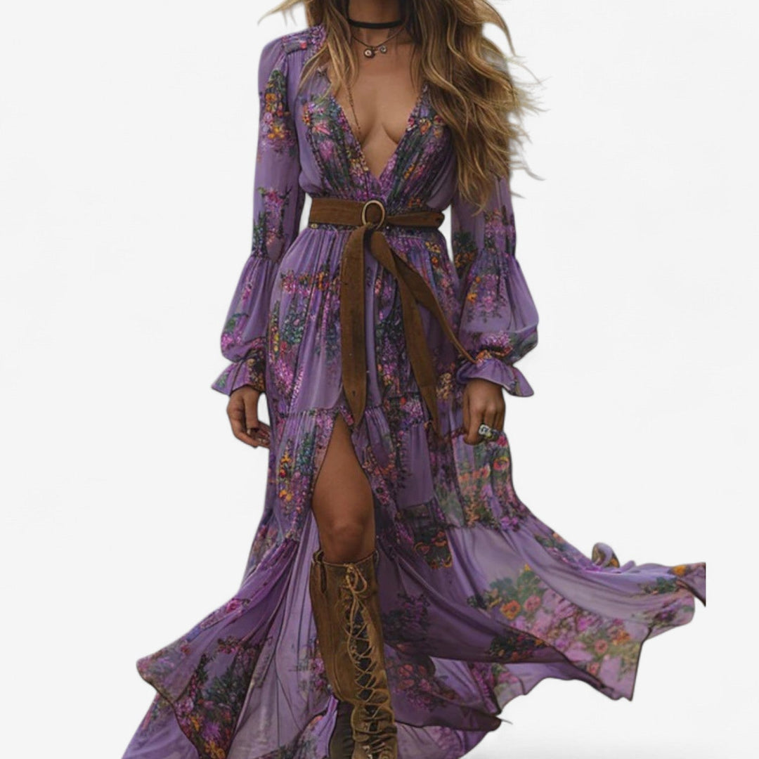 Мелани™ Платье Свободного Кроя с Цветочным Принтом