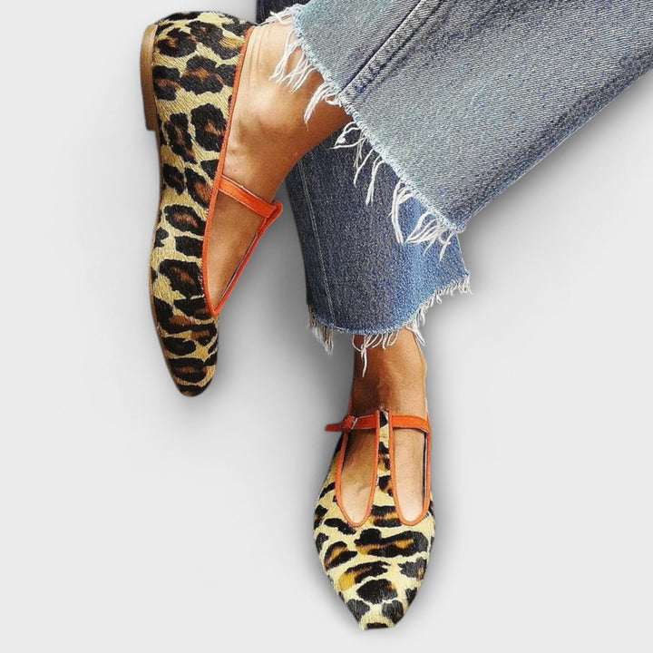 Гайя – Балетки с заостренным носком и леопардовым принтом